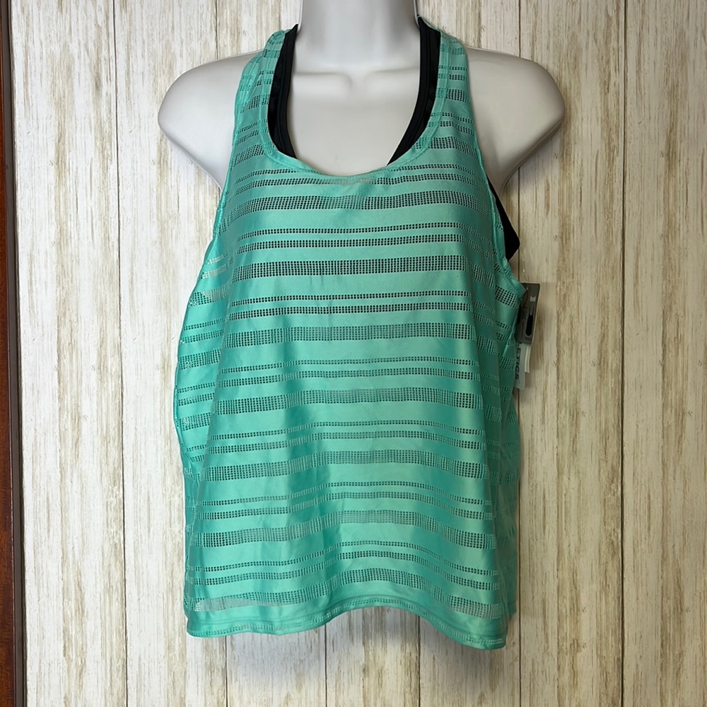 Splashletics 2 piece Mint and Black swim top separates Size Small